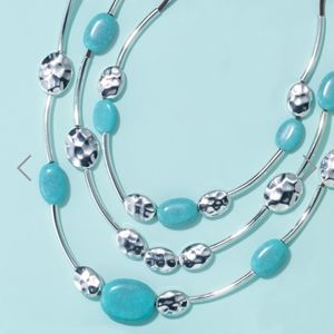 Summer look of turquoise layered necklace